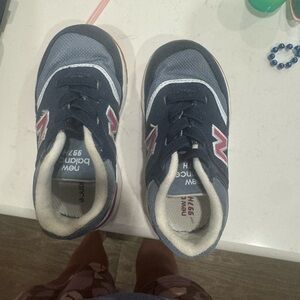 New Balance Kids' Blue and White Sneakers